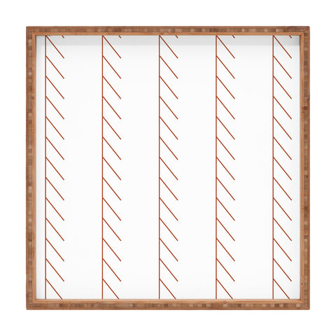 Vy La Angled Stitch Rust Square Tray