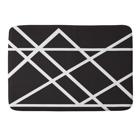 Vy La Black and White Lines Memory Foam Bath Mat