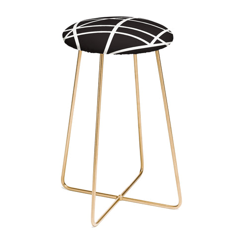 Vy La Black and White Lines Counter Stool