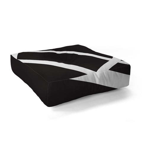 Vy La Black and White Lines Floor Pillow Square