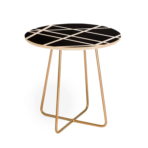 Vy La Black and White Lines Round Side Table