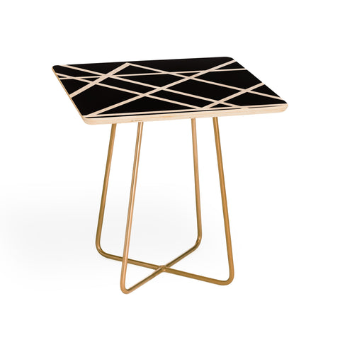 Vy La Black and White Lines Side Table