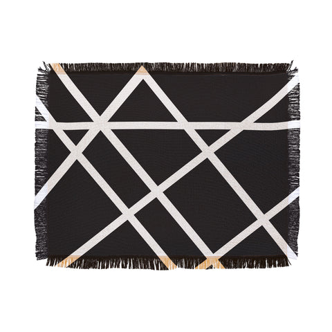 Vy La Black and White Lines Throw Blanket