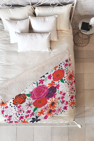 Vy La Bloomimg Love 1 Fleece Throw Blanket