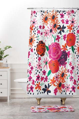 Vy La Bloomimg Love 1 Shower Curtain And Mat