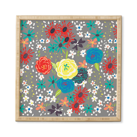 Vy La Bloomimg Love Gray Framed Wall Art