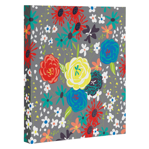 Vy La Bloomimg Love Gray Art Canvas