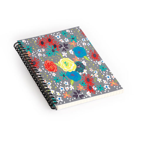 Vy La Bloomimg Love Gray Spiral Notebook