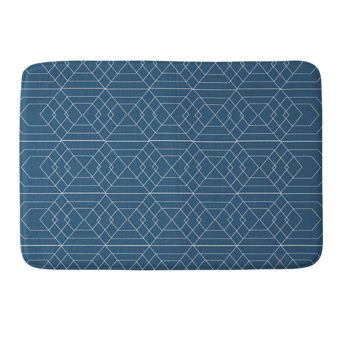 Vy La Blue Hex Memory Foam Bath Mat