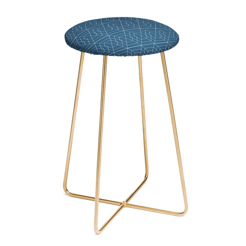 Vy La Blue Hex Counter Stool