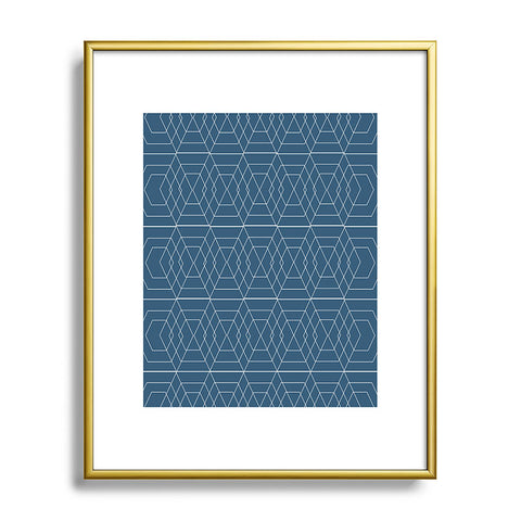 Vy La Blue Hex Metal Framed Art Print