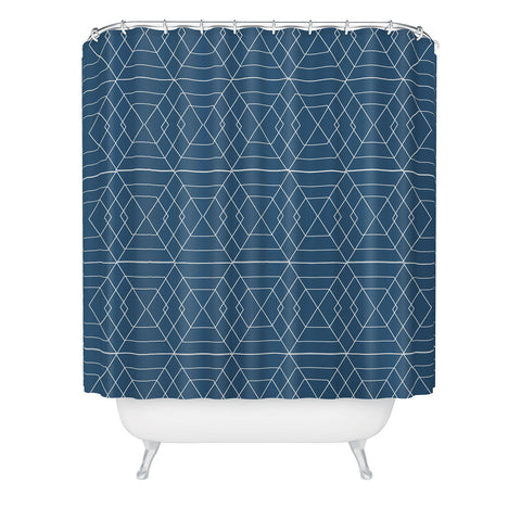 Vy La Blue Hex Shower Curtain