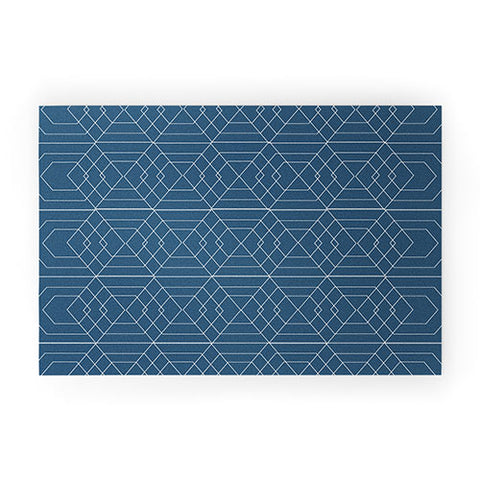 Vy La Blue Hex Welcome Mat