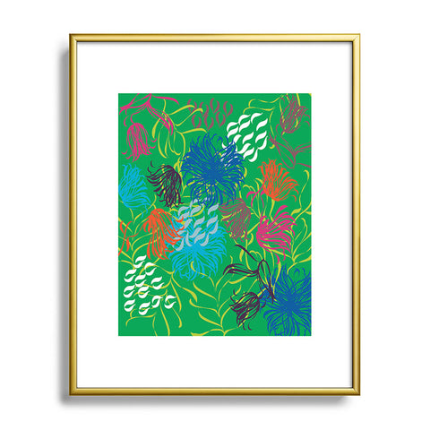 Vy La Bold Breezy Green Metal Framed Art Print