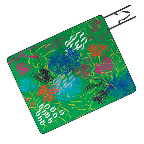 Vy La Bold Breezy Green Picnic Blanket