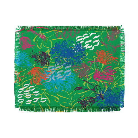 Vy La Bold Breezy Green Throw Blanket