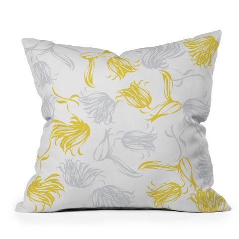 Vy La Bright Breezy Tulips Throw Pillow