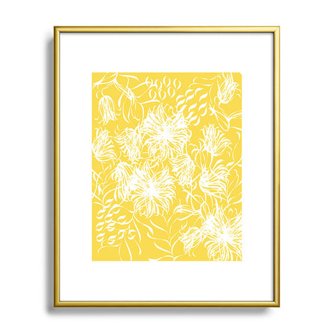 Vy La Bright Breezy Yellow Metal Framed Art Print