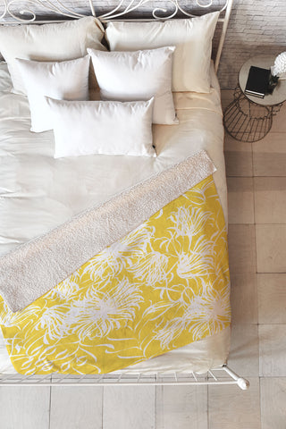 Vy La Bright Breezy Yellow Fleece Throw Blanket