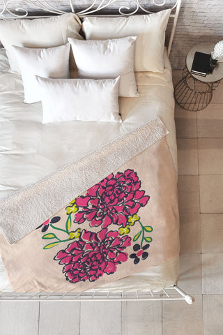 Vy La Budding Love Fleece Throw Blanket