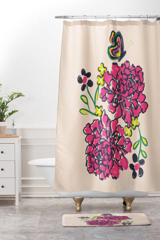 Vy La Budding Love Shower Curtain And Mat