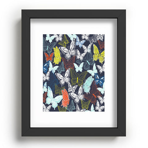 Vy La Butterfly Sky Navy Recessed Framing Rectangle