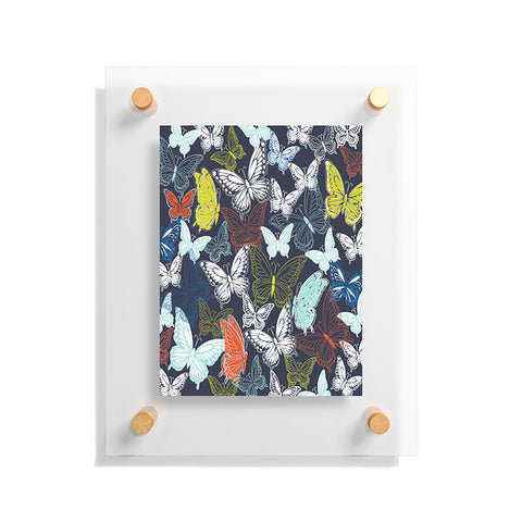 Vy La Butterfly Sky Navy Floating Acrylic Print