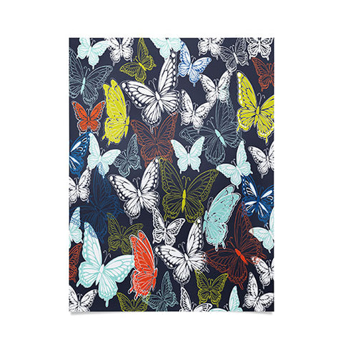 Vy La Butterfly Sky Navy Poster