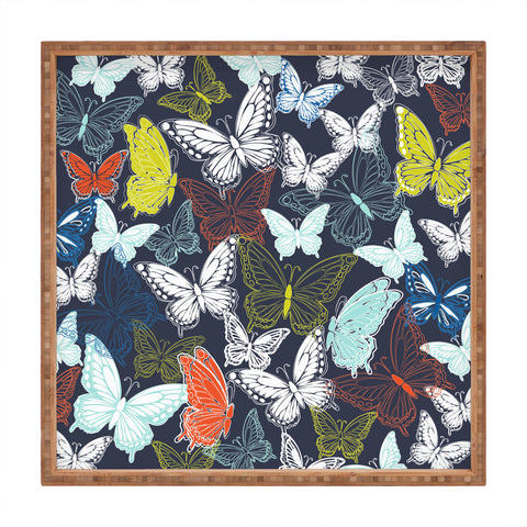 Vy La Butterfly Sky Navy Square Tray