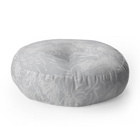 Vy La Calm Breezy Grey Floor Pillow Round