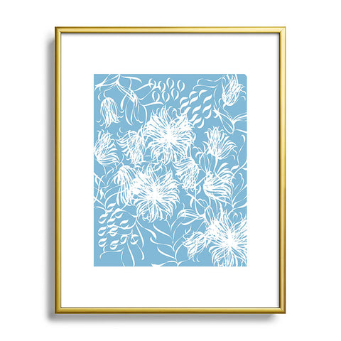 Vy La Cool Breezy Blue Metal Framed Art Print