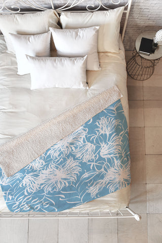 Vy La Cool Breezy Blue Fleece Throw Blanket