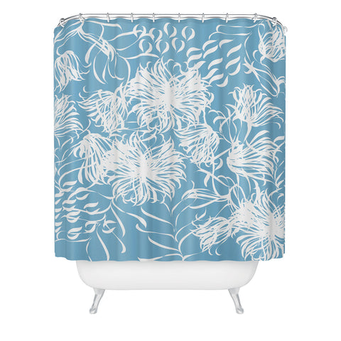 Vy La Cool Breezy Blue Shower Curtain