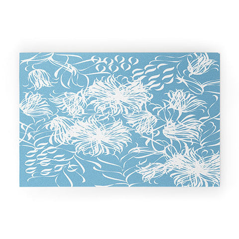 Vy La Cool Breezy Blue Welcome Mat