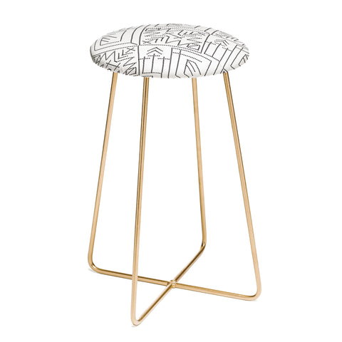 Vy La Cross Diamond Black Counter Stool
