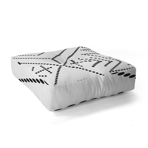 Vy La Cross Diamond Black Floor Pillow Square