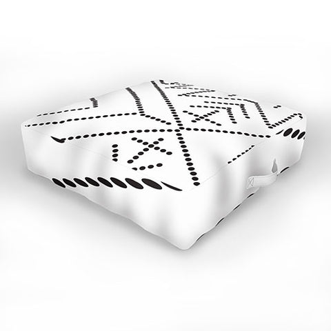 Vy La Cross Diamond Black Outdoor Floor Cushion