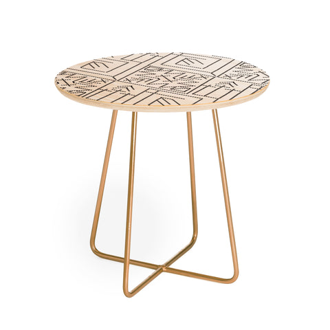 Vy La Cross Diamond Black Round Side Table