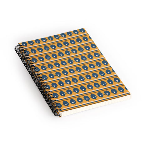 Vy La Geo Bird Print Blue Spiral Notebook