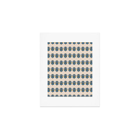 Vy La Geo Owl Print Blue Art Print