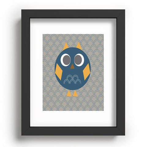 Vy La Geo Owl Solo Blue Recessed Framing Rectangle