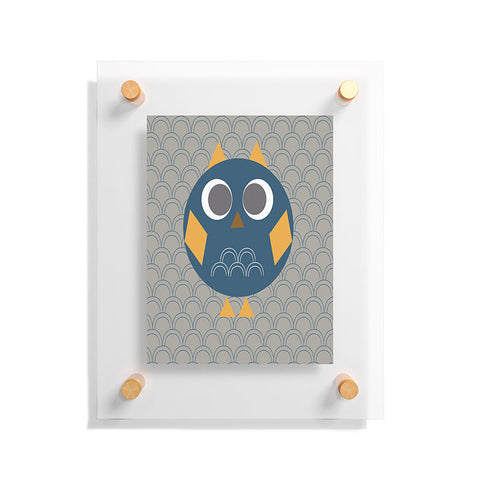 Vy La Geo Owl Solo Blue Floating Acrylic Print