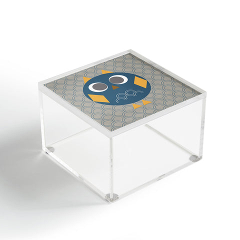 Vy La Geo Owl Solo Blue Acrylic Box