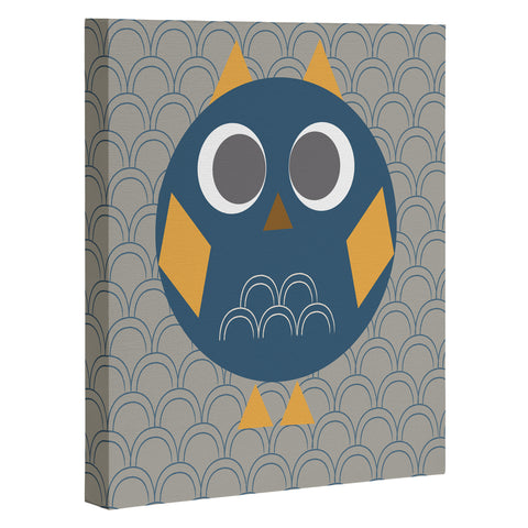 Vy La Geo Owl Solo Blue Art Canvas