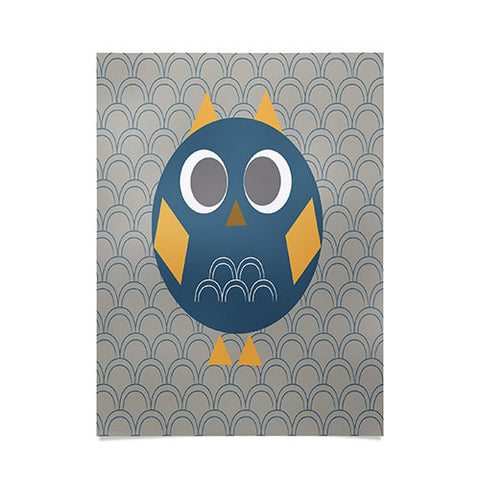 Vy La Geo Owl Solo Blue Poster