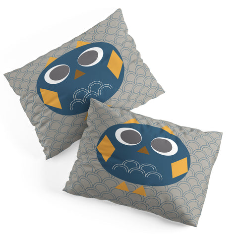 Vy La Geo Owl Solo Blue Pillow Shams