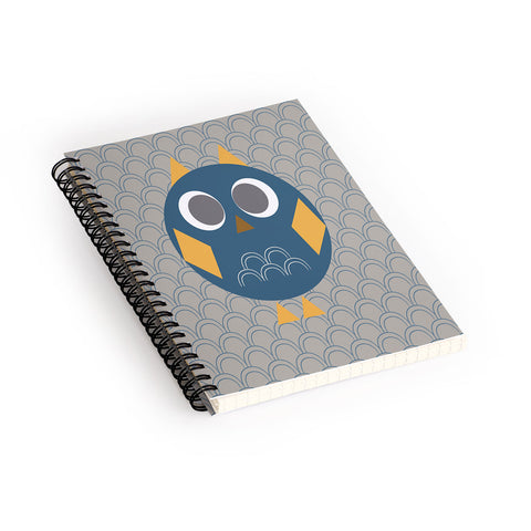 Vy La Geo Owl Solo Blue Spiral Notebook