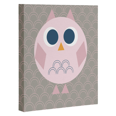 Vy La Geo Owl Solo Pink Art Canvas