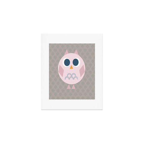 Vy La Geo Owl Solo Pink Art Print