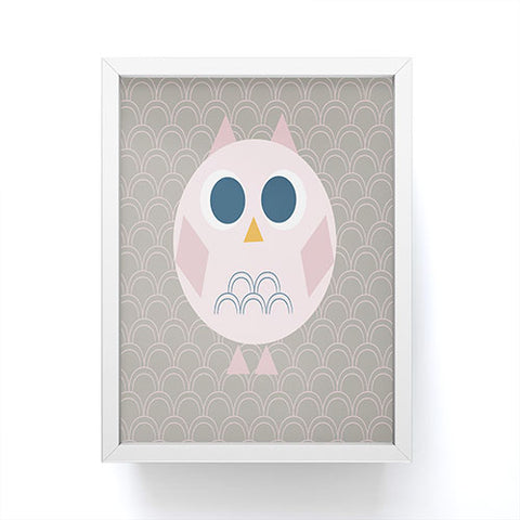 Vy La Geo Owl Solo Pink Framed Mini Art Print